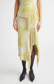 Erdem French Fray Floral Jacquard Pencil Skirt