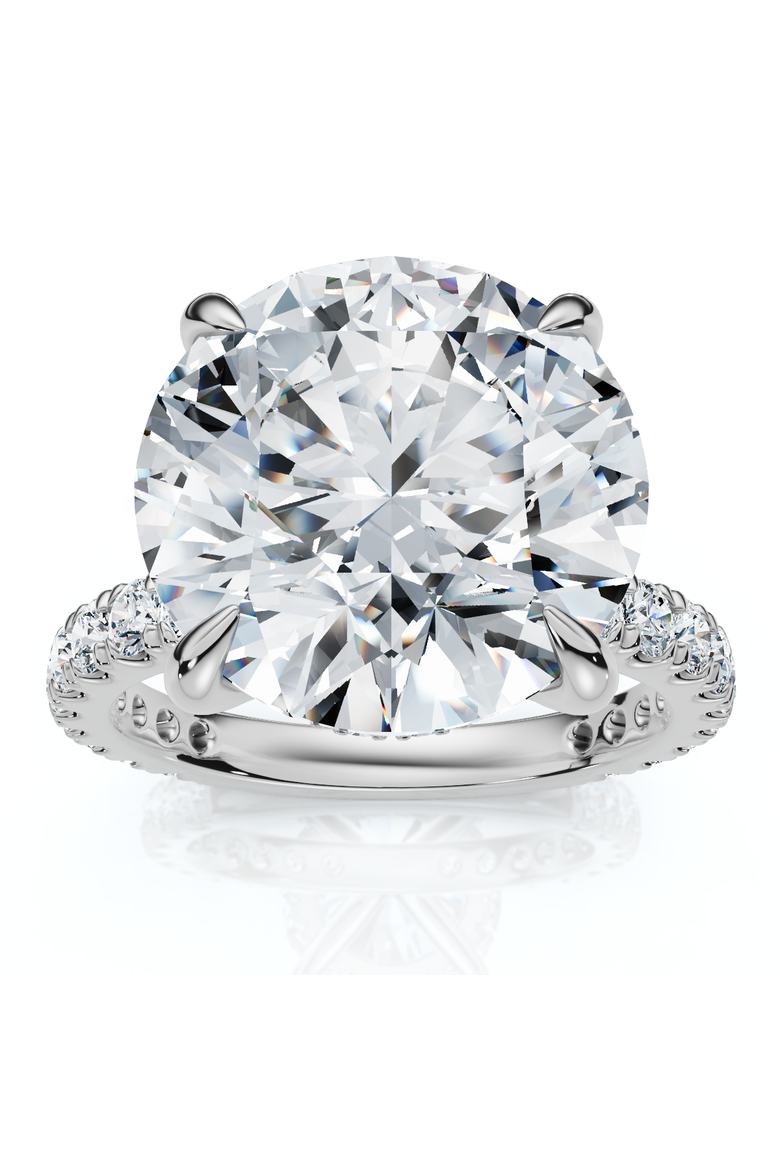 Certified 7Ct Diamond Hidden Halo Engagement Side Halo Ring Lab Grown, Main, color, 14k White Gold