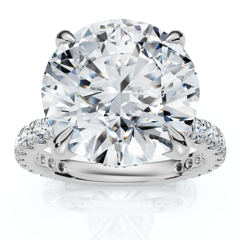 Certified 7Ct Diamond Hidden Halo Engagement Side Halo Ring Lab Grown