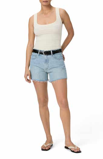 PAIGE Archie Raw Hem High Waist Denim Shorts