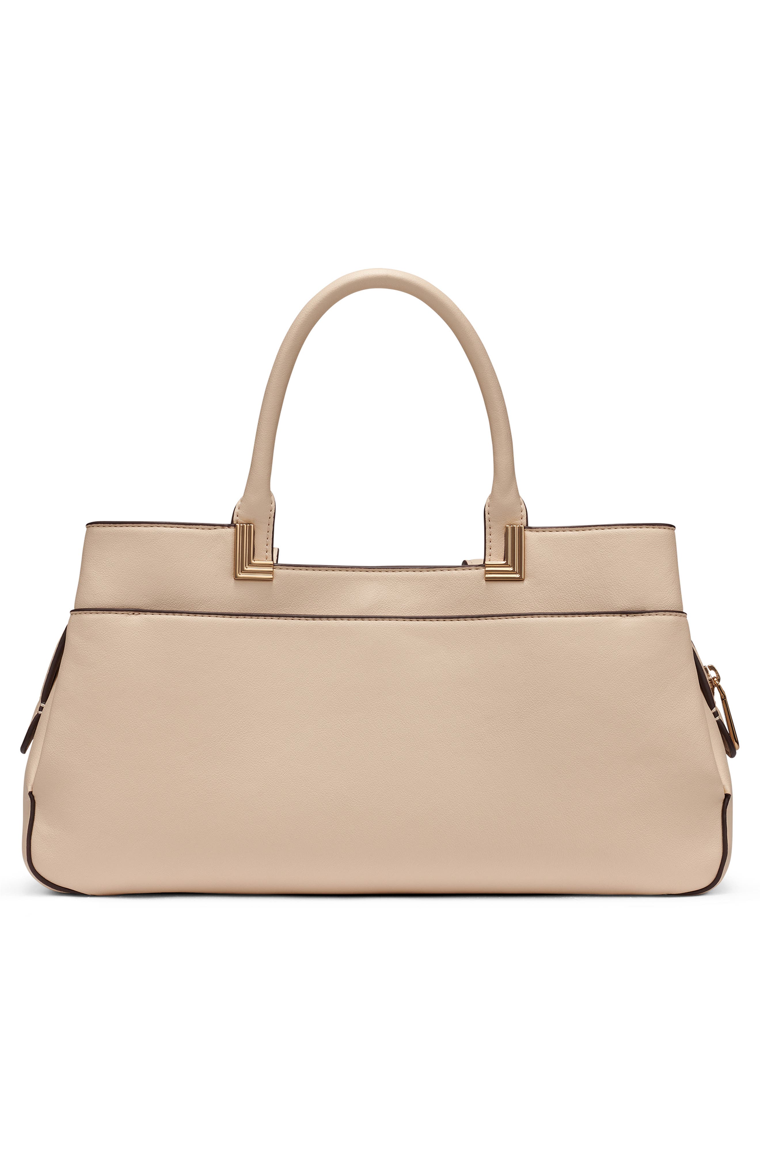 KARL LAGERFELD PARIS Meribel Leather Satchel, Alternate, color, Brie