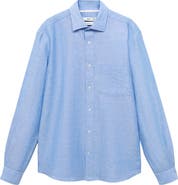 MANGO Classic Fit Linen 
Cotton Button-Up Shirt