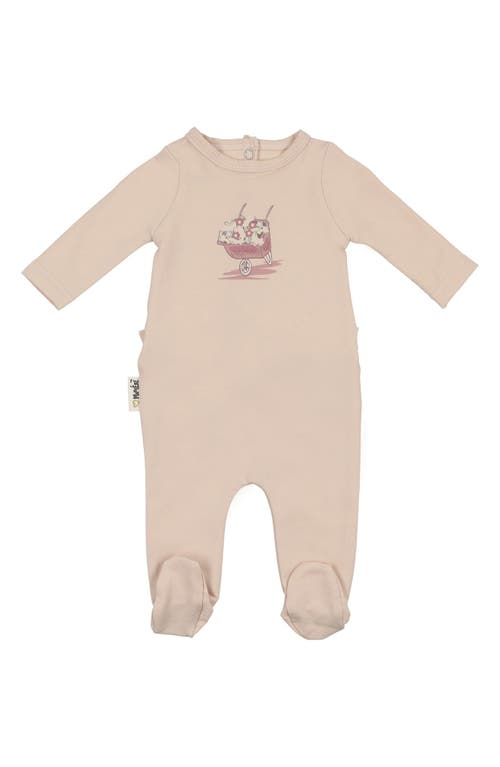 Maniere Manière Whimsy Wheelbarrow Footie In Brown