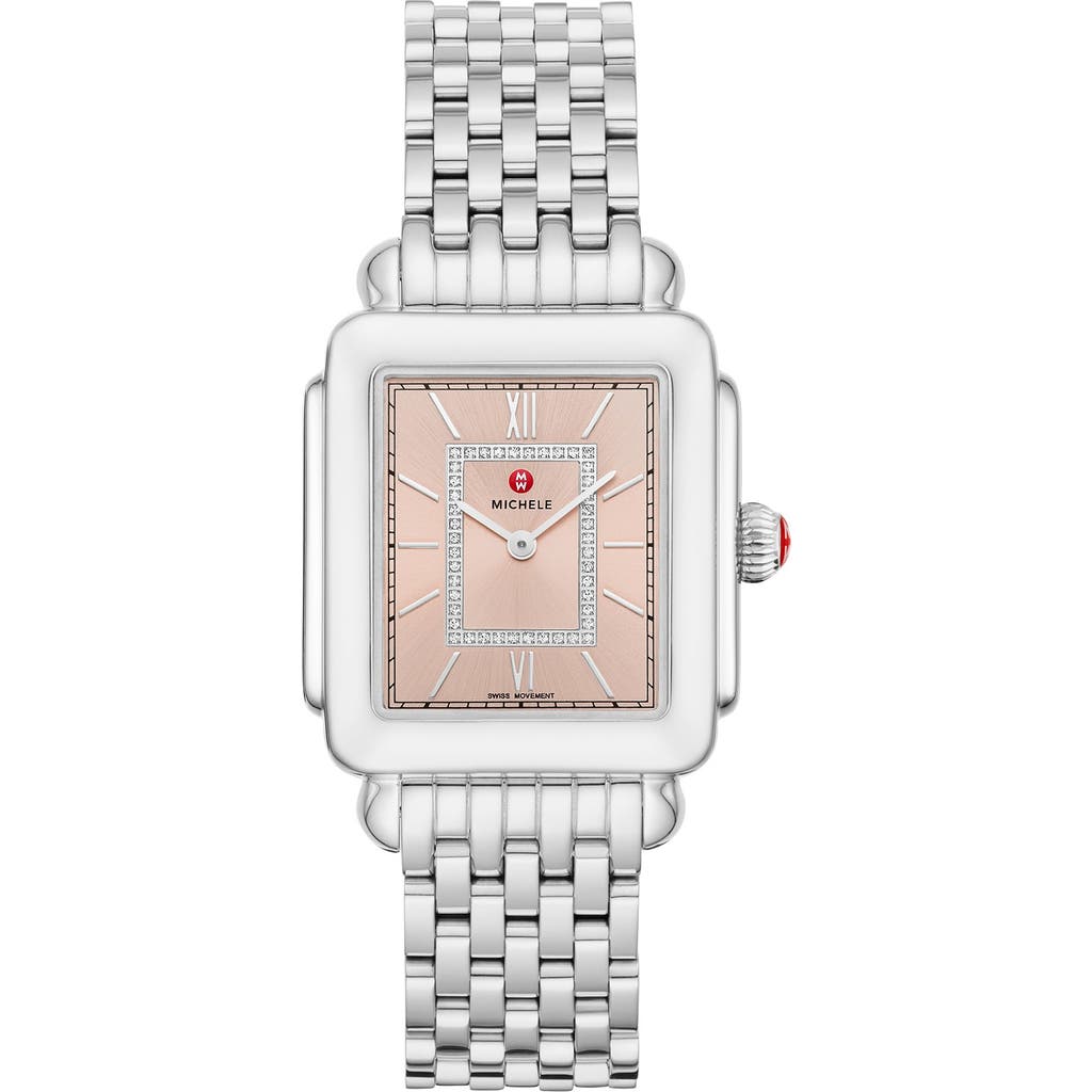 Michele Deco Ii Diamond Bracelet Watch, 20mm X 43mm In Metallic
