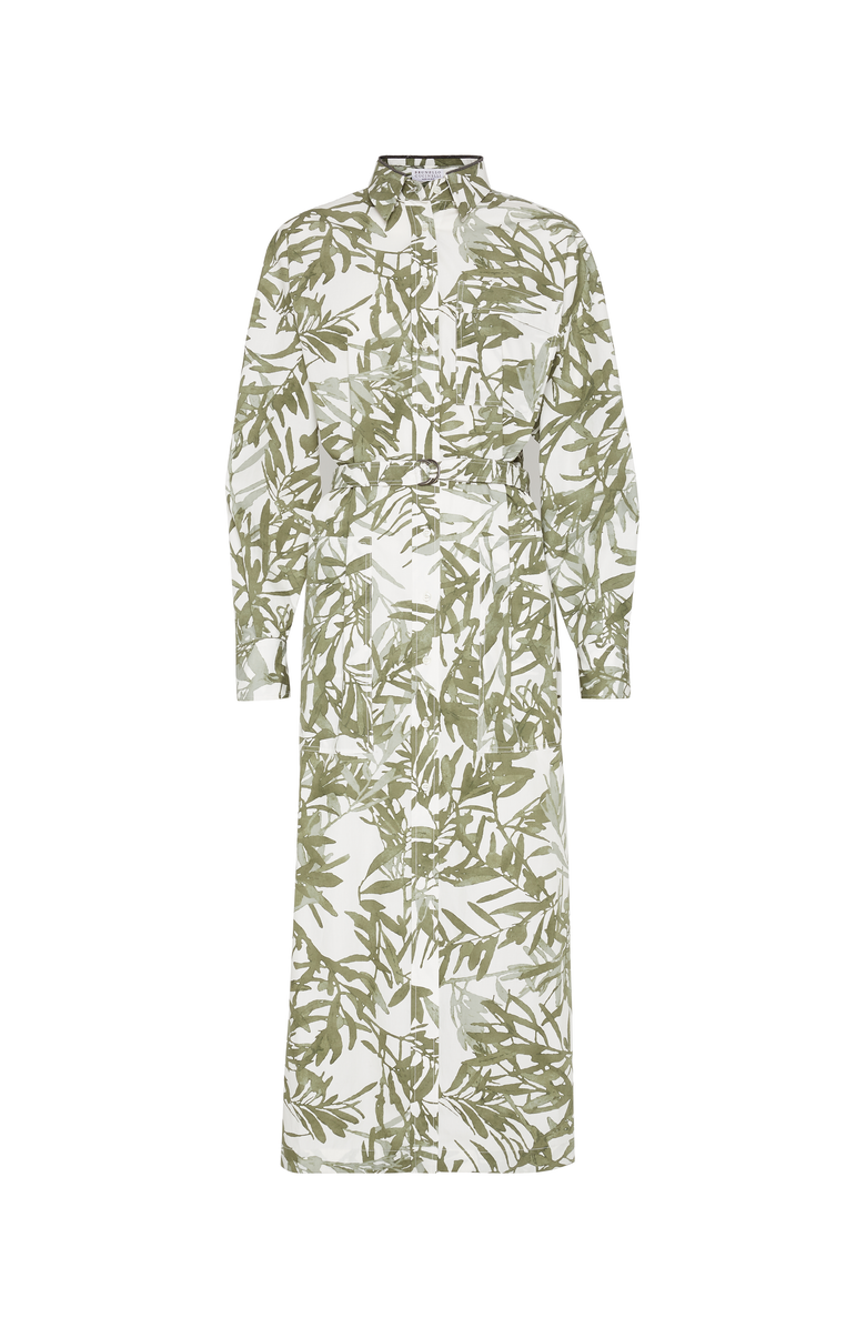 Brunello Cucinelli Herbarium Print chemisier dress, Main, color,