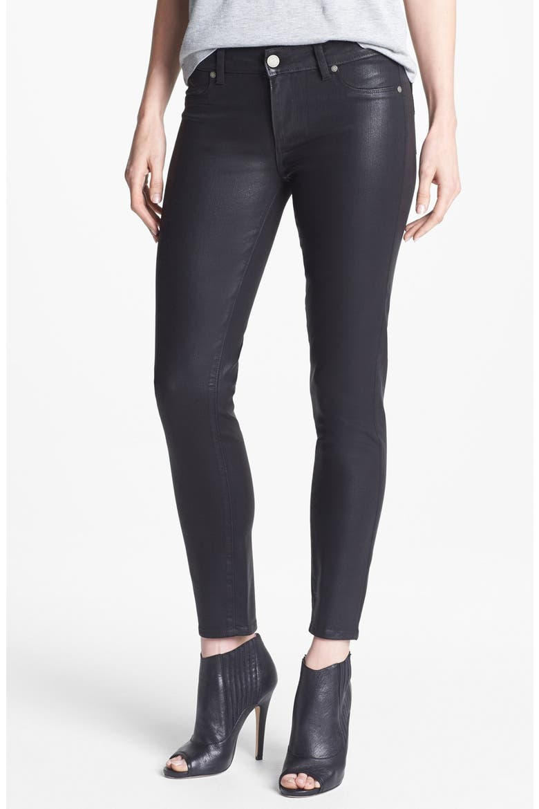 Denim 'Verdugo' Ankle Coated Skinny Jeans, Main, color, BLACK SILK