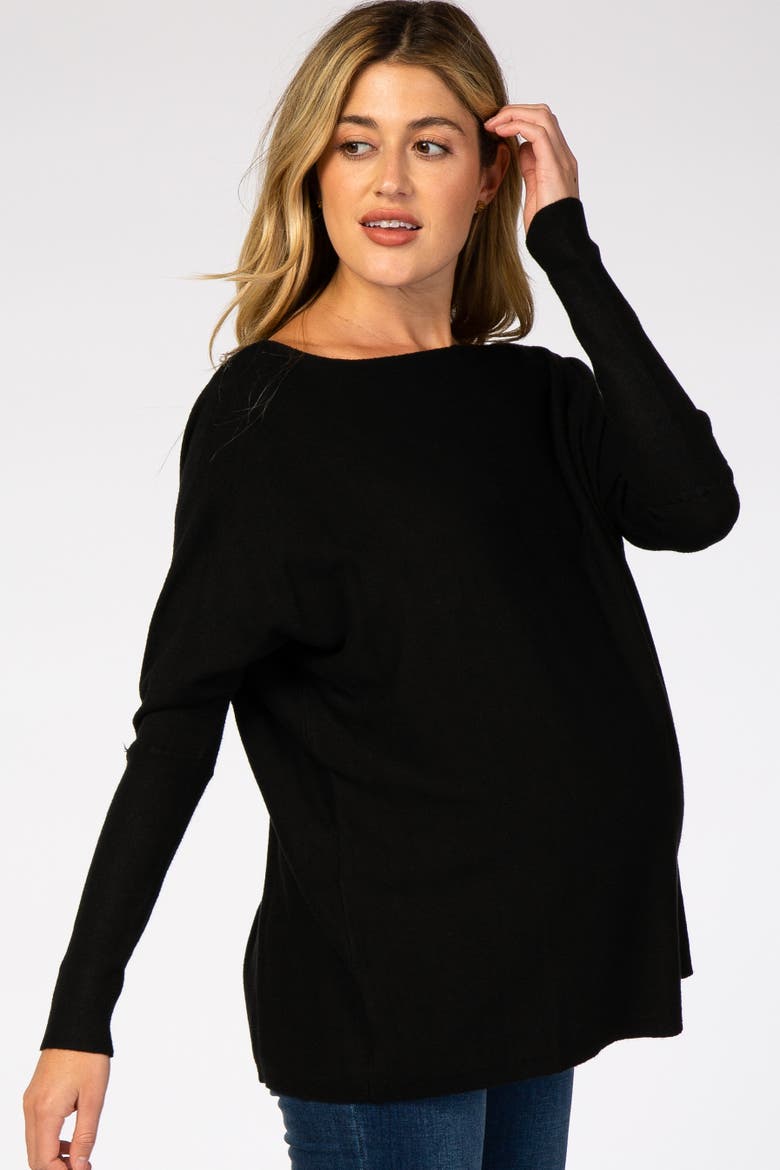 Soft Knit Boatneck Dolman Sleeve Sweater, Alternate, color, Black