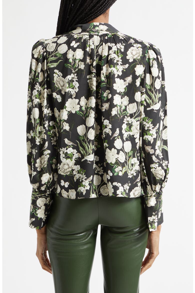 Marion Floral Print Pleated Top, Alternate, color, MORNINGSTAR FLORAL BLACK