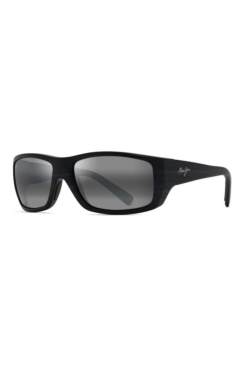 Wassup 60.5mm Polarized Sport Sunglasses, Alternate, color, MATTE BLACK WOOD GRAIN/ GREY