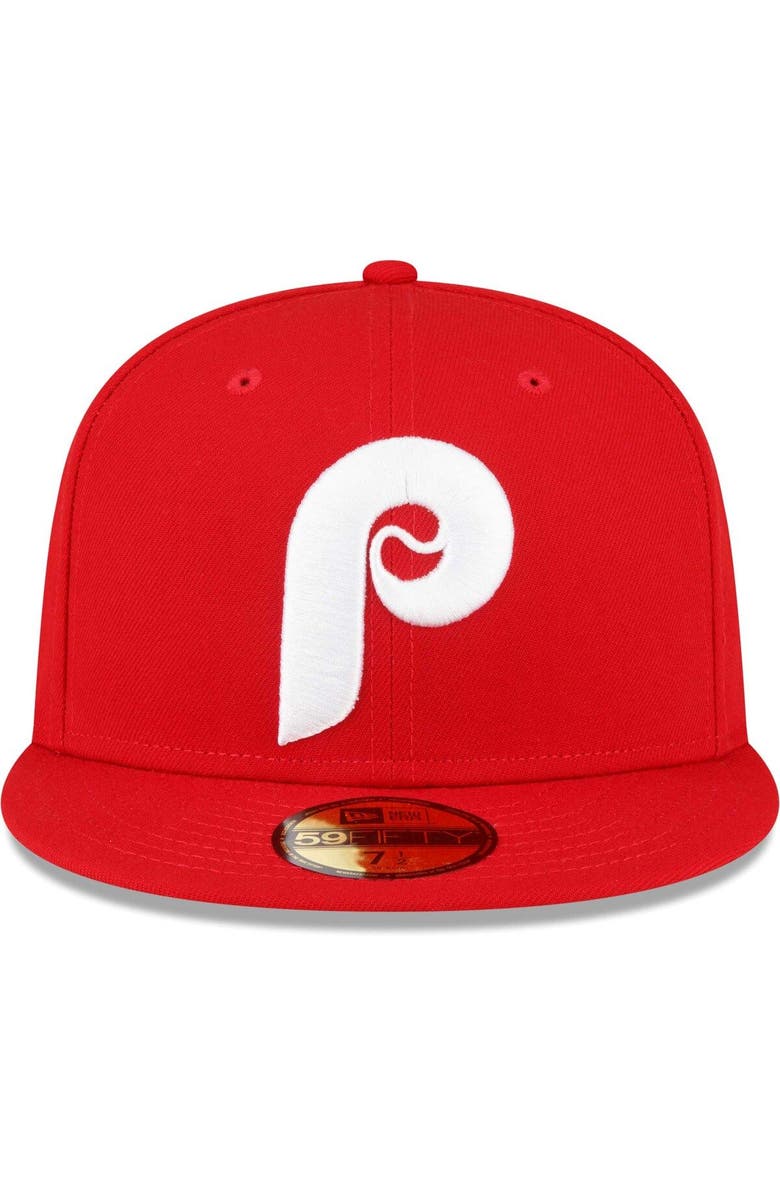New Era Men's New Era Red Philadelphia Phillies Sidepatch 59FIFTY Fitted Hat, Alternate, color,
