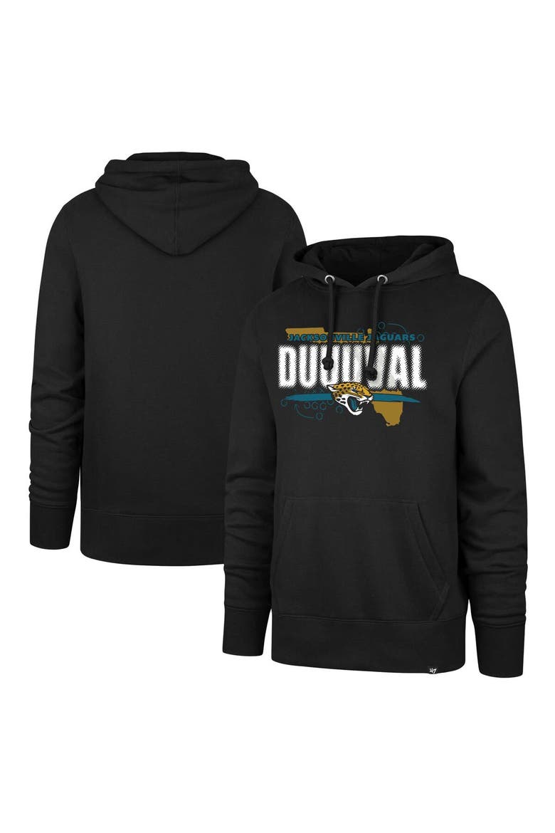 Men's '47 Black Jacksonville Jaguars Regional Headline Pullover Hoodie, Main, color, Black
