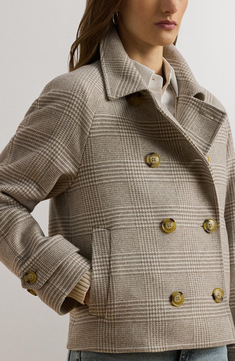 Lauren Ralph Lauren Double Breasted Wool Blend Crop Coat, Alternate, color, 