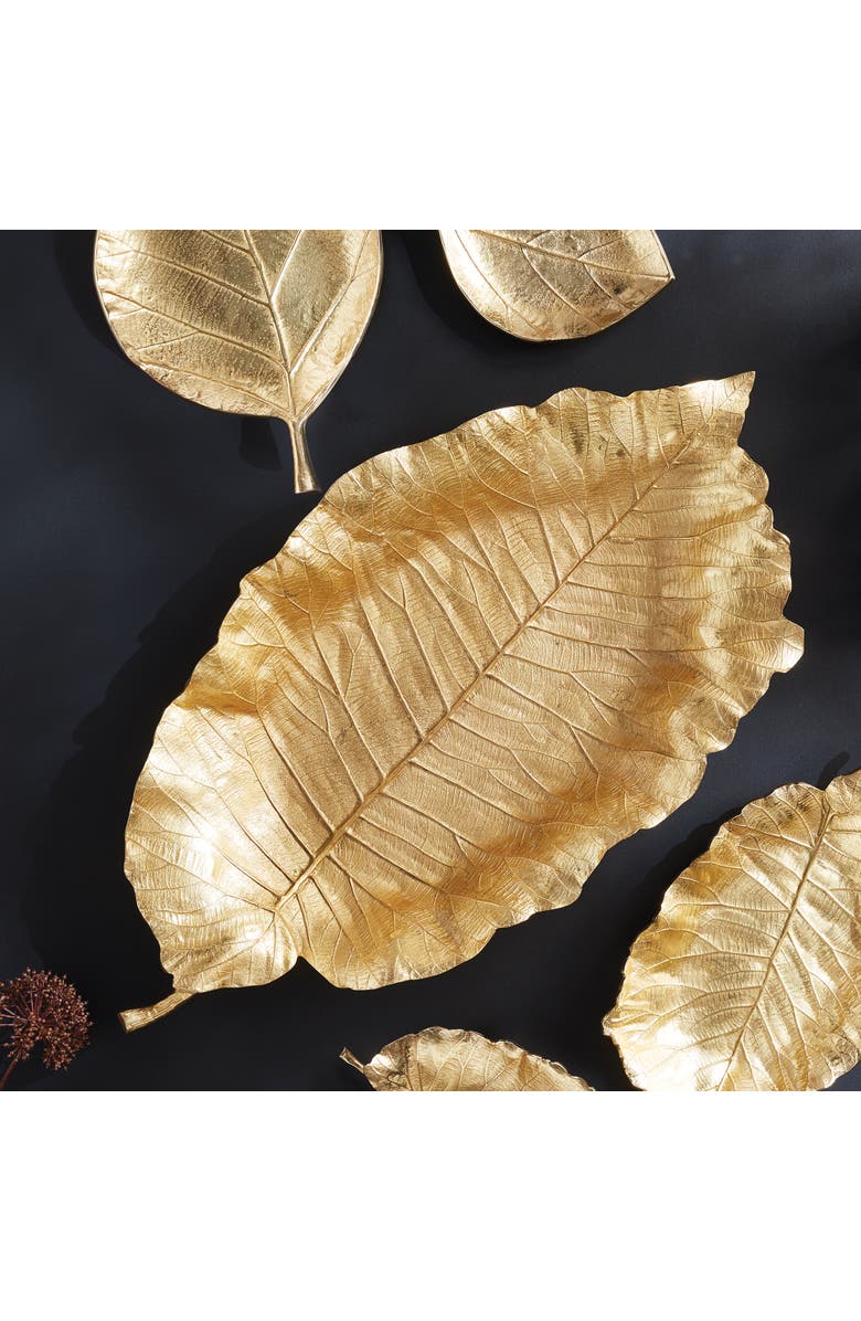 Napa Home & Garden Alegra Grand Leaf Tray, Alternate, color, Gold