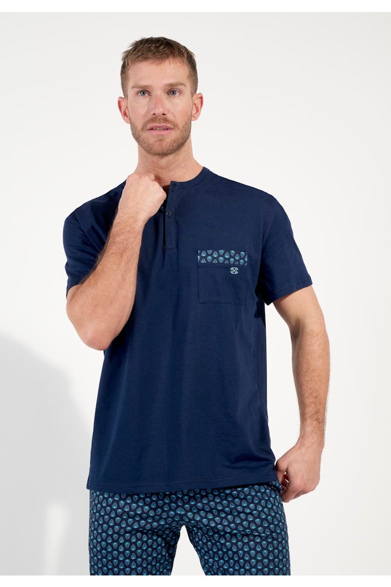 Cairo Short Pajama Set, Alternate, color, Navy Print