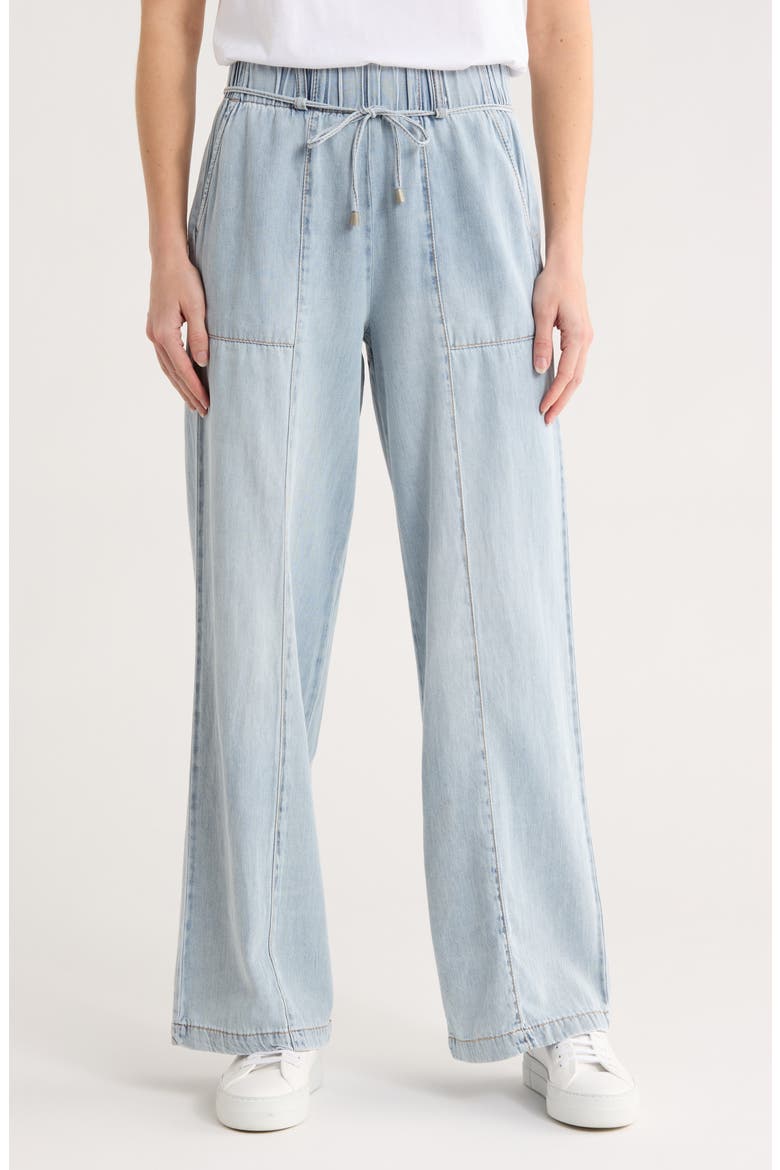 Drapey High Waist Tie Wide Leg Jeans, Main, color, CAMDEN