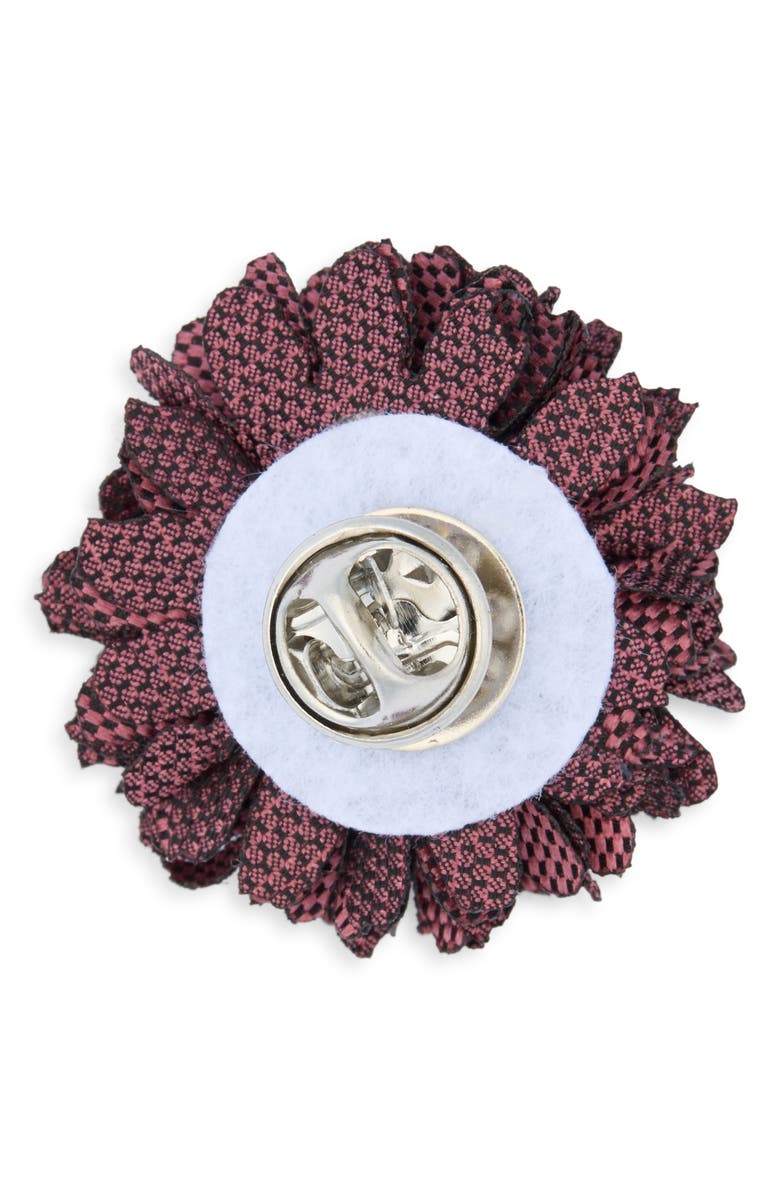CONSTRUCT Checkerboard Floral Lapel Pin, Alternate, color, Rosewood
