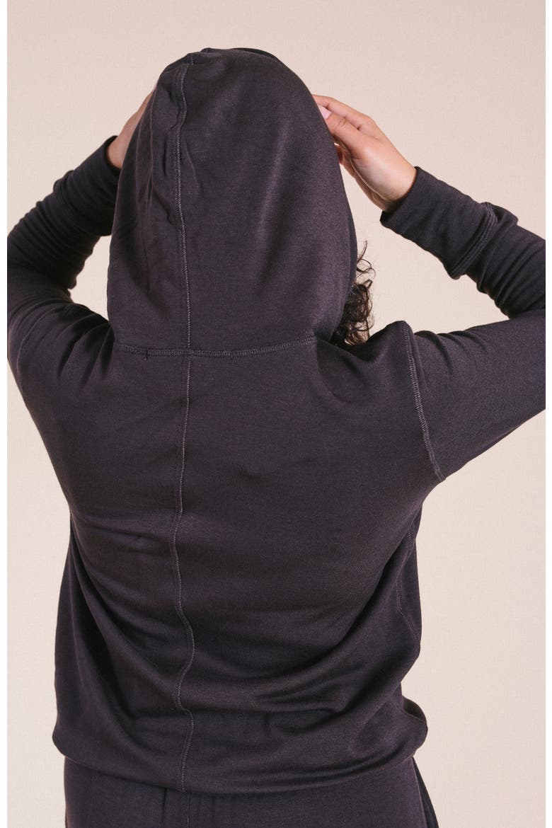 Betty Modal Hoodie, Alternate, color, Dark Chocolate