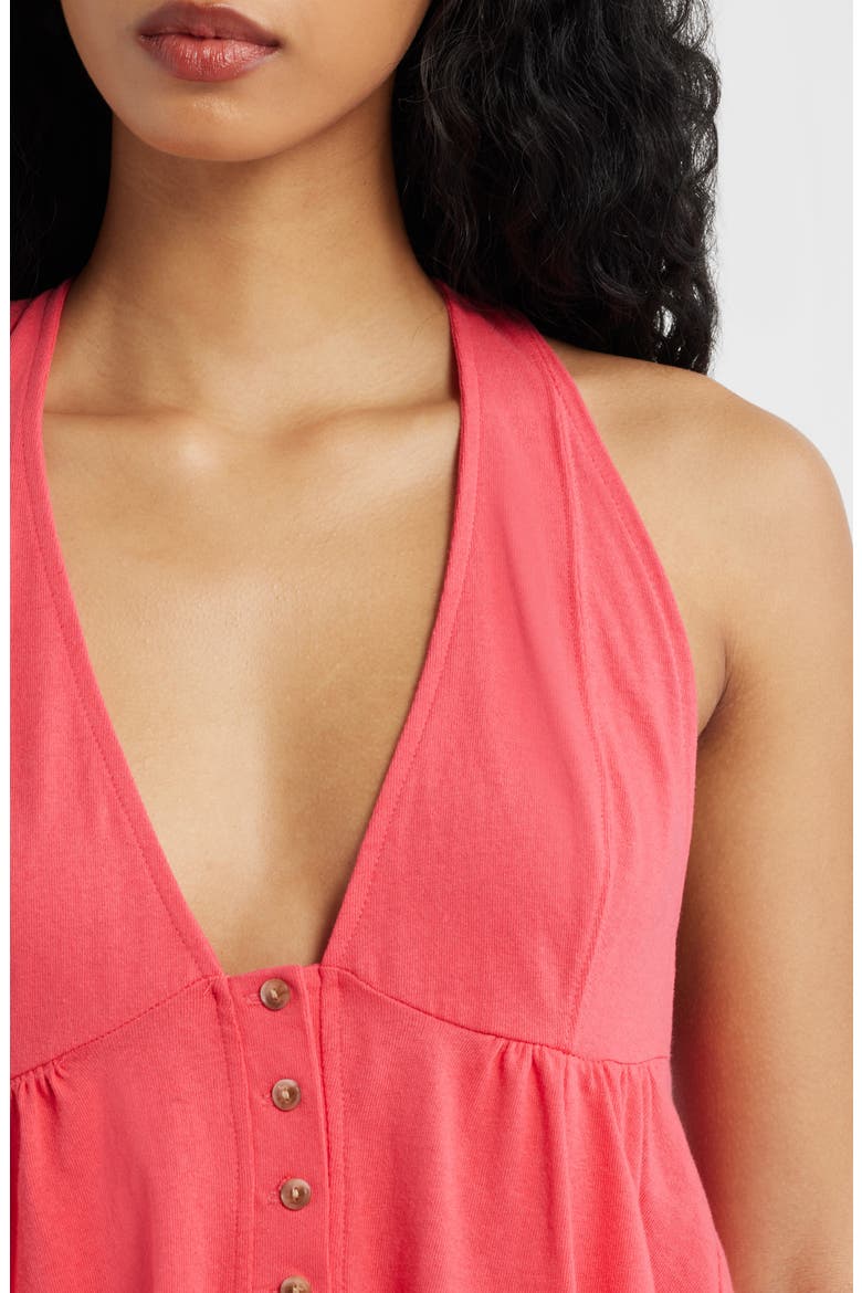 Valerie Halter Neck Cotton Tunic Top, Alternate, color, TART BERRT