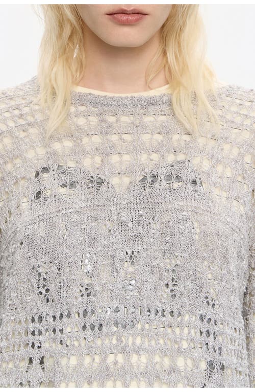 Bimba Y Lola Lurex Openwork Sweater In Silver