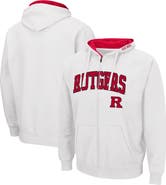 COLOSSEUM Men's Colosseum White Rutgers Scarlet Knights Arch & Logo 3.0 Full-Zip Hoodie