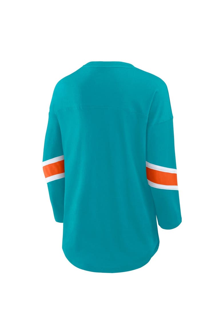 Women's Fanatics  Aqua Miami Dolphins Redzone 3/4-Sleeve T-Shirt, Alternate, color, Aqua
