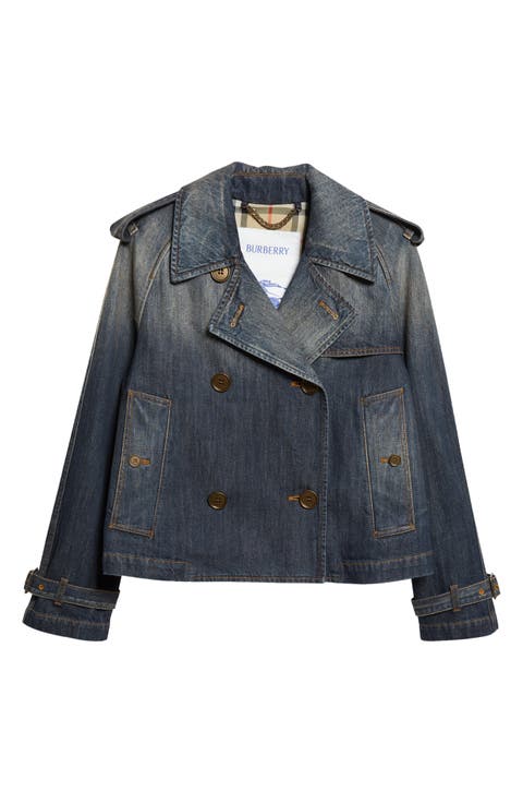 Mayfair Crop Denim Trench Jacket