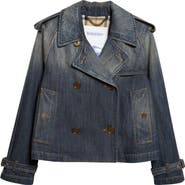 Burberry Mayfair Crop Denim Trench Jacket