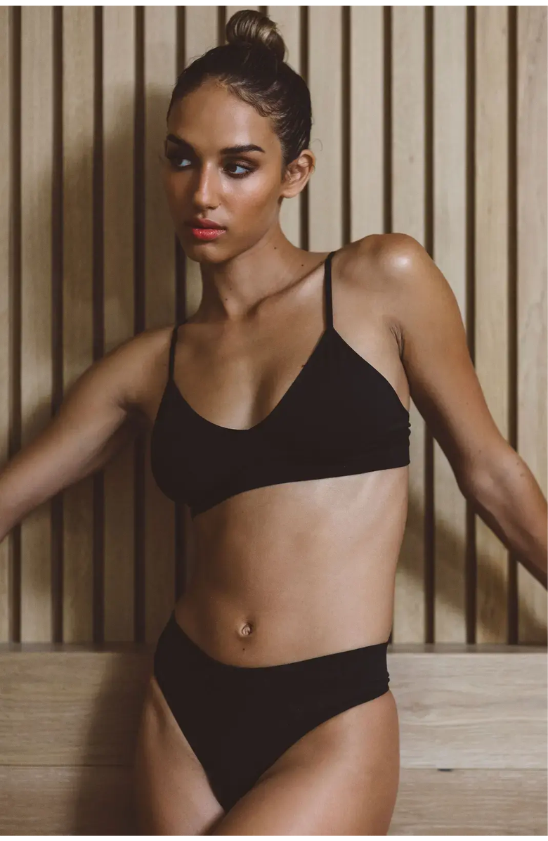 LDMA Low Show V Bralette, Alternate, color, Black