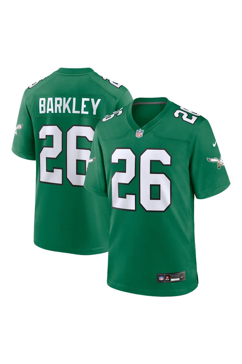 Men's Nike Saquon Barkley  Kelly Green Philadelphia Eagles Alternate Game Jersey, Main, color, Kelly Green