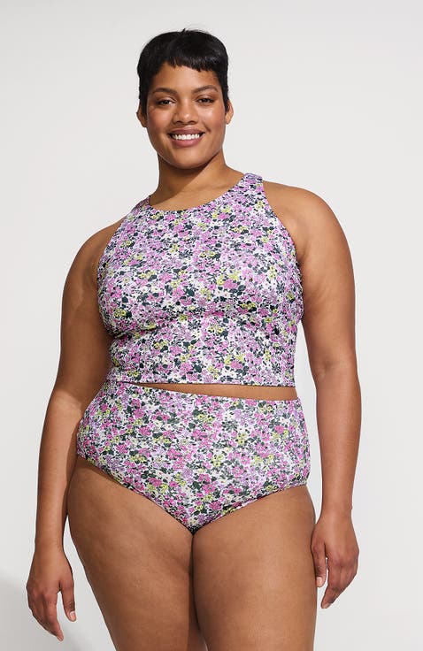 Chlorine Resistant High Neck Racerback Midkini Swimsuit Top