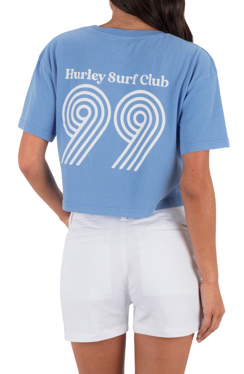 Hurley Rollers Boxy Crop Cotton Graphic T-Shirt, Alternate, color, Provence