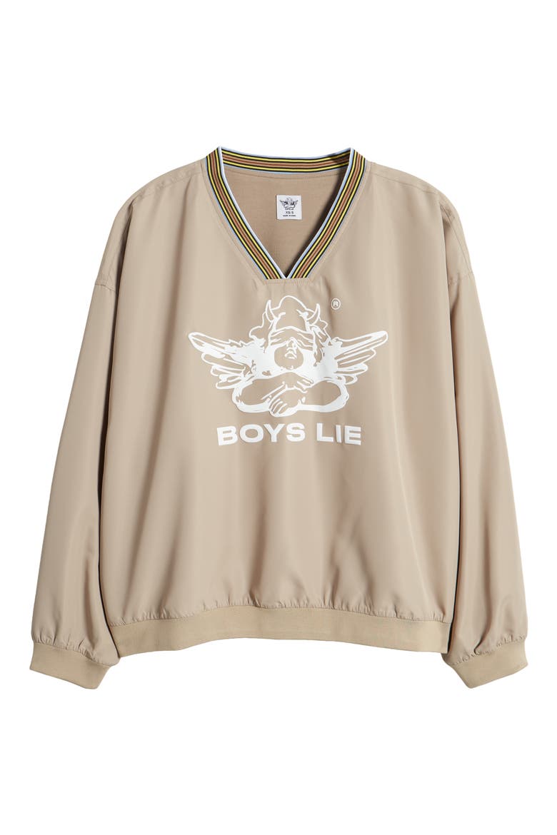Hits Different Logo Graphic Pullover, Alternate, color, BROWN