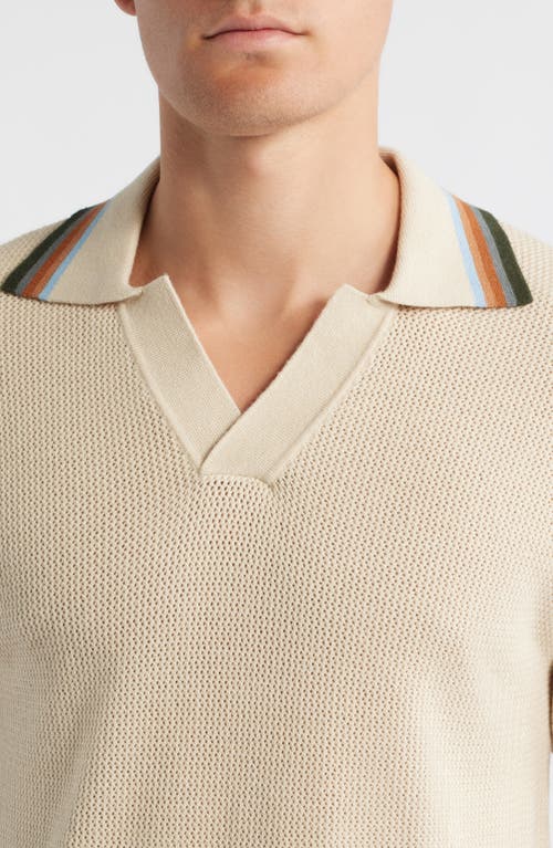 Mavrans Rayas Open Stitch Polo In Gray