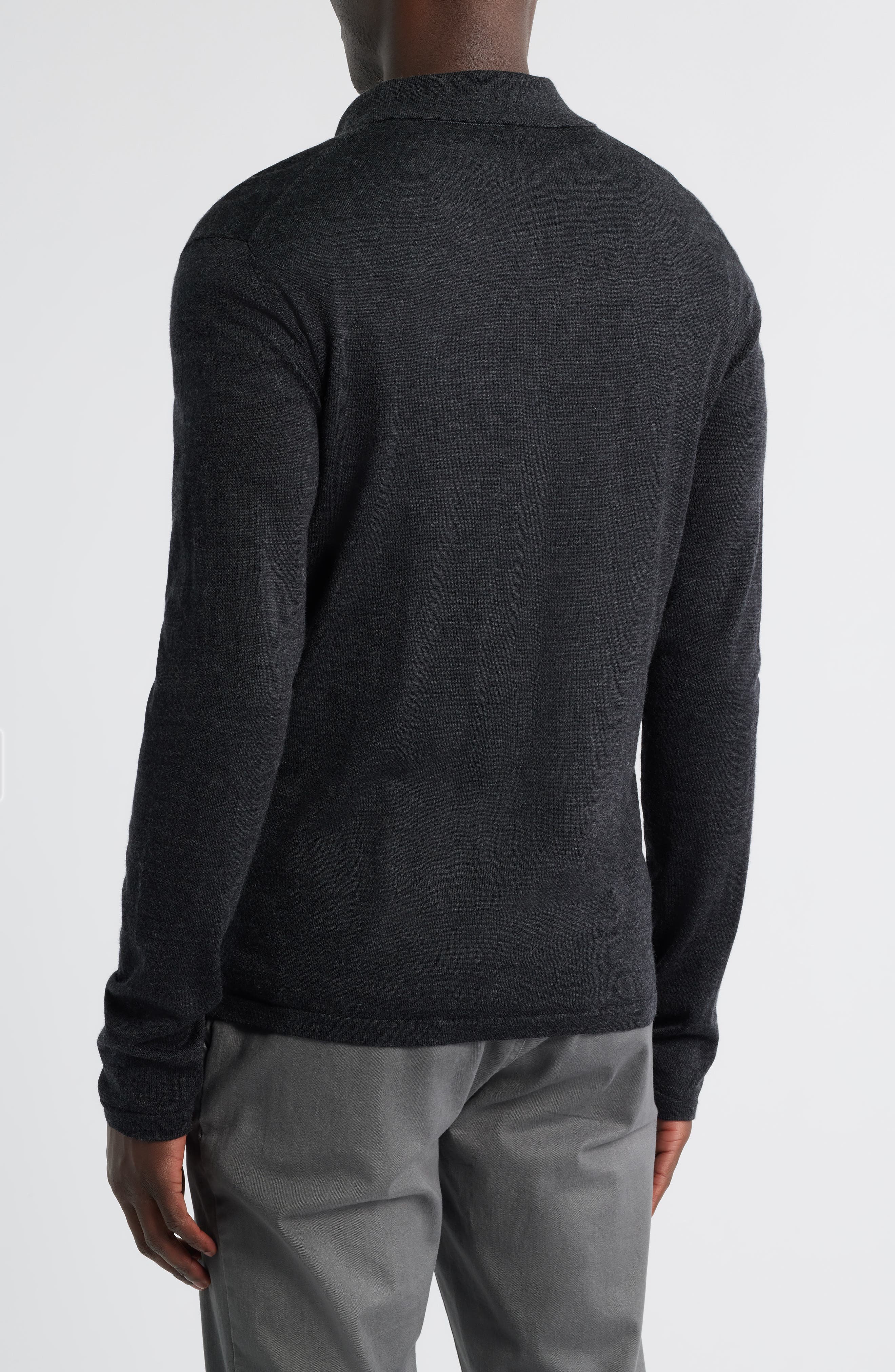 Thomas Merino Wool Long Sleeve Polo - image 2