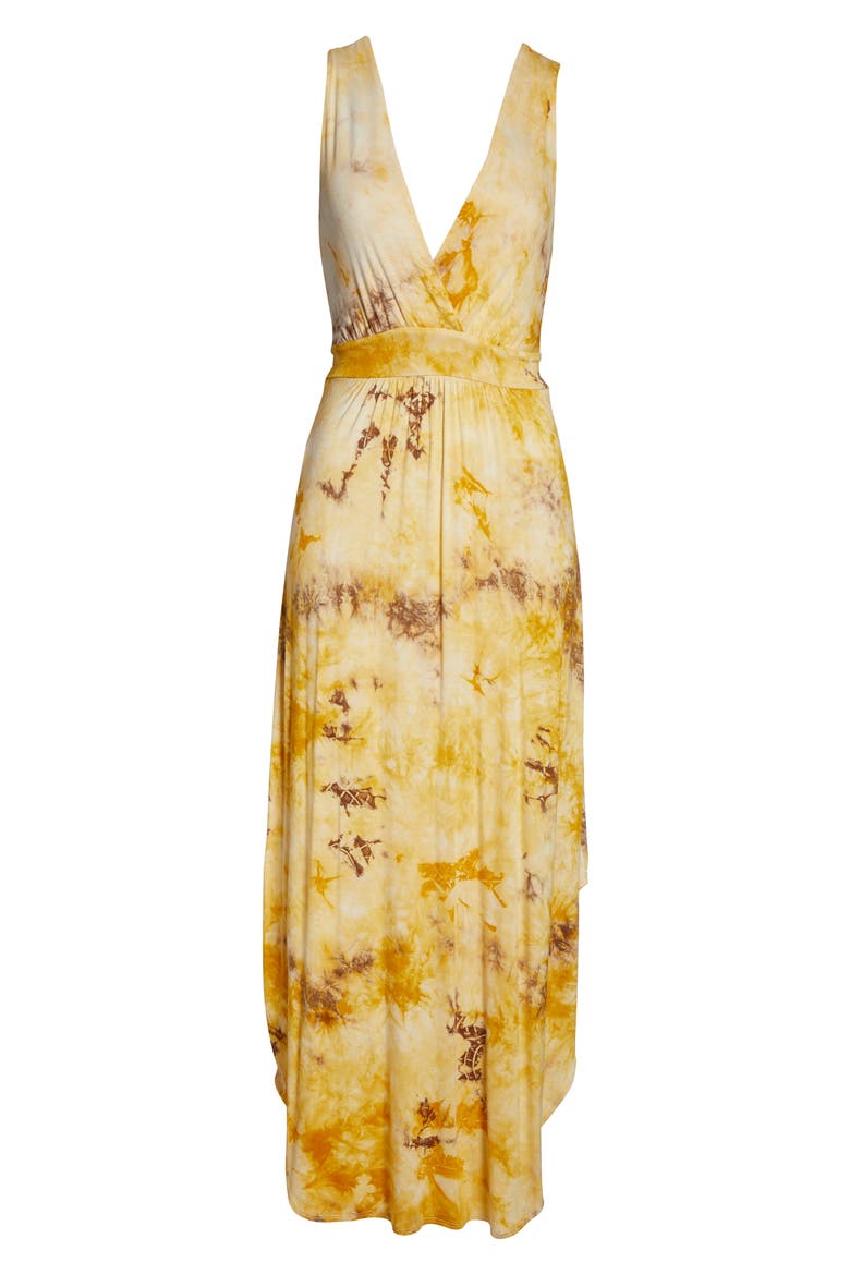 Plunge Dress, Alternate, color, MUSTARD