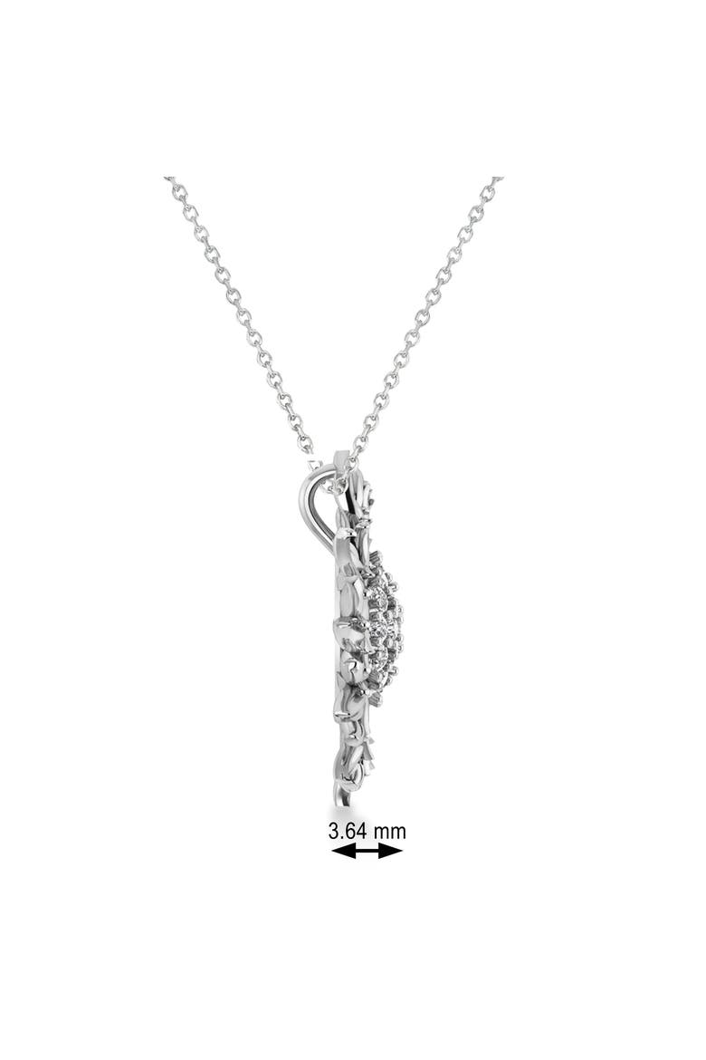 Sunflower Diamond Pendant Necklace 14k, Alternate, color, 0.38ct,White Gold
