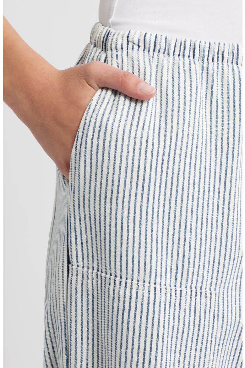 Sanderson Stripe Wide Leg Cotton Blend Drawstring Pants, Alternate, color, INDIGO RAILROAD STRIPE