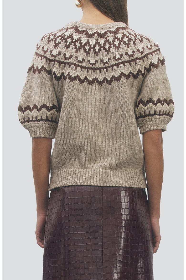 Clayton Fair Isle Puff Sleeve Sweater, Alternate, color, OATMEAL MULTI