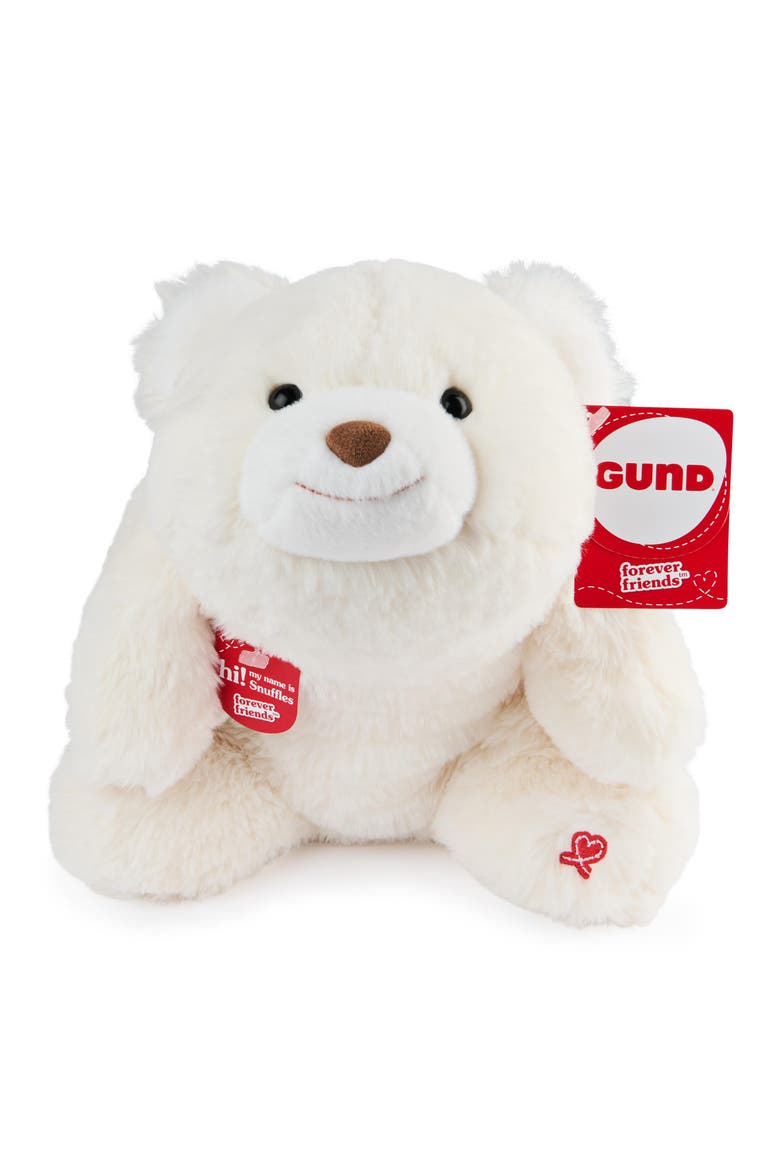 Forever Friends Snuffles Bear Stuffed Animal, Alternate, color, WHITE