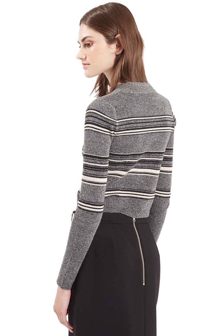 Stripe Crop Sweater, Alternate, color, GREY MULTI
