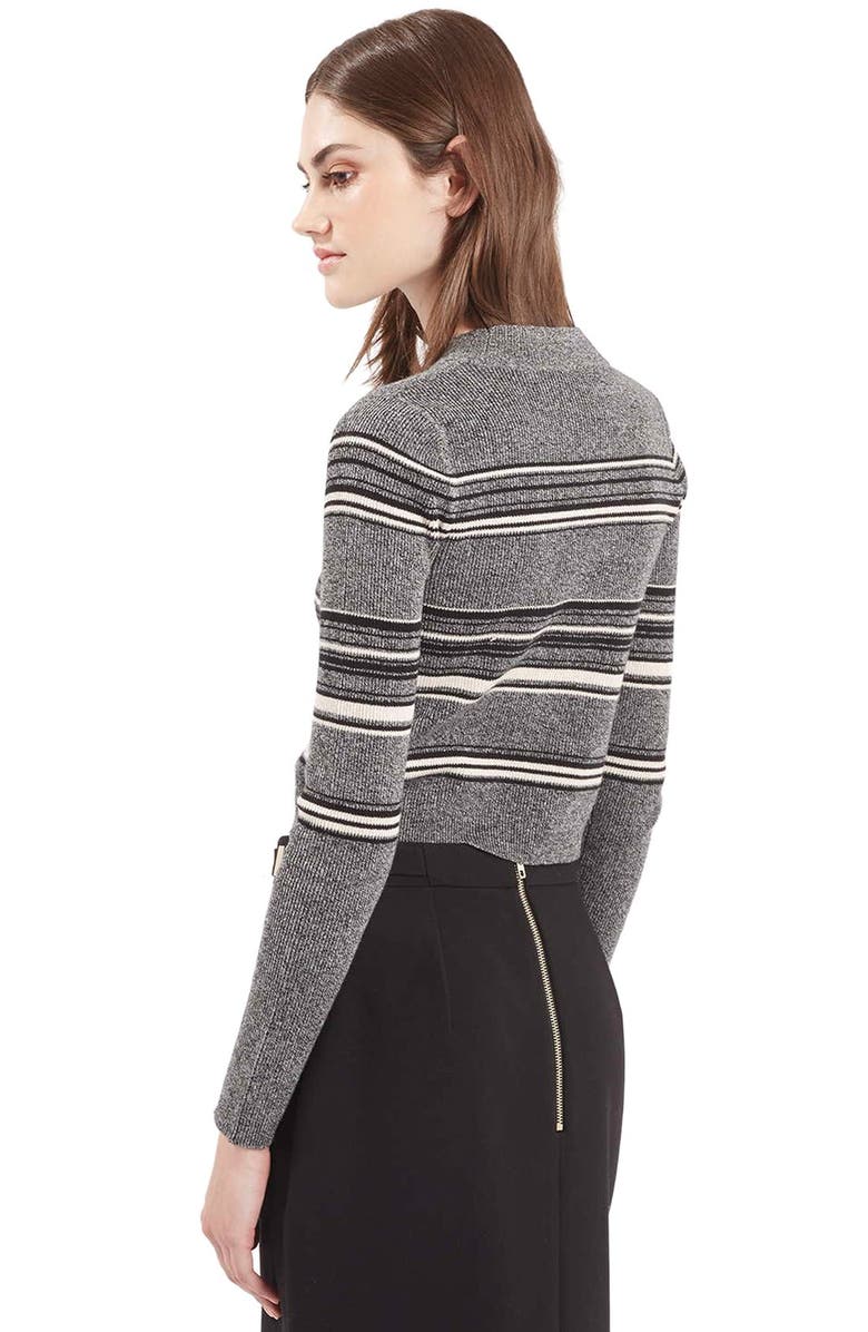 Topshop Stripe Crop Sweater, Alternate, color, 