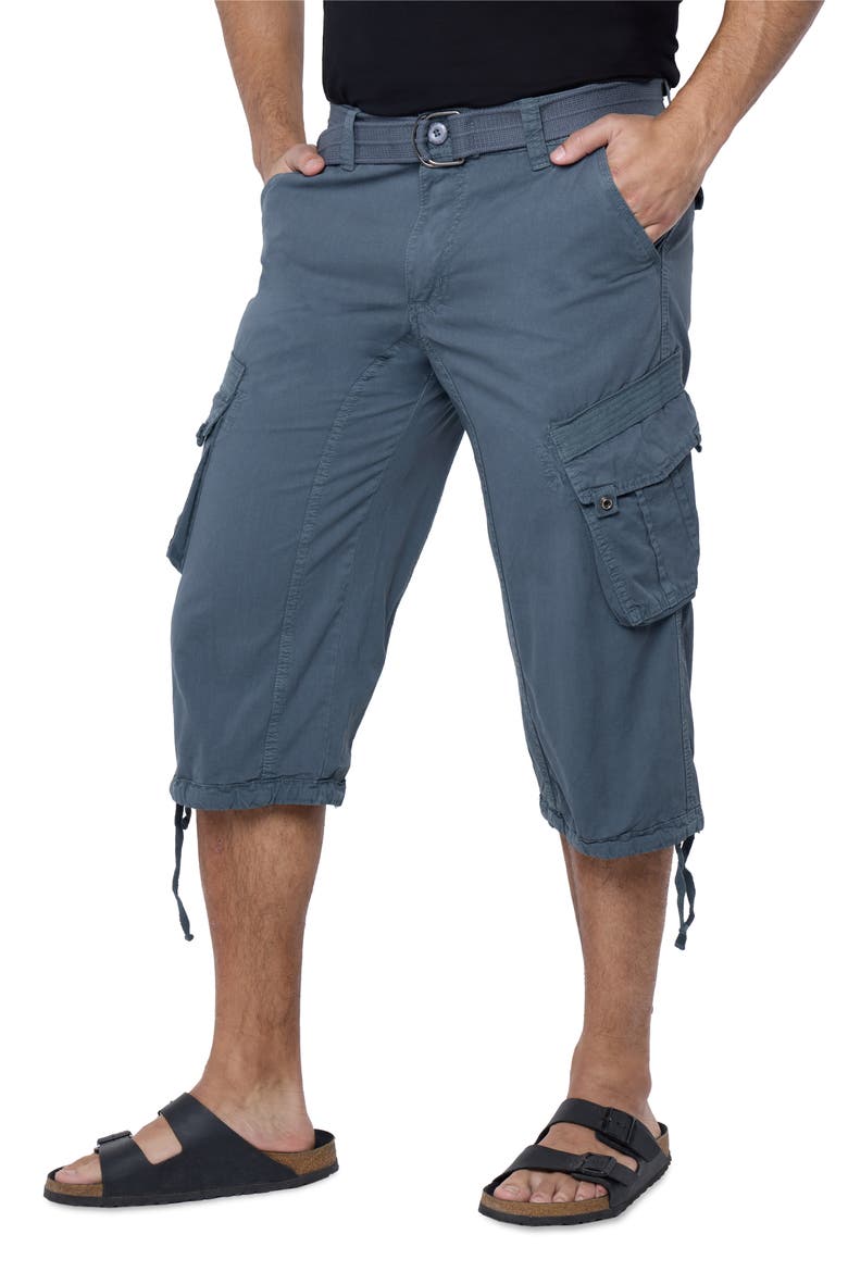 Belted Cargo Shorts, Alternate, color, STEEL