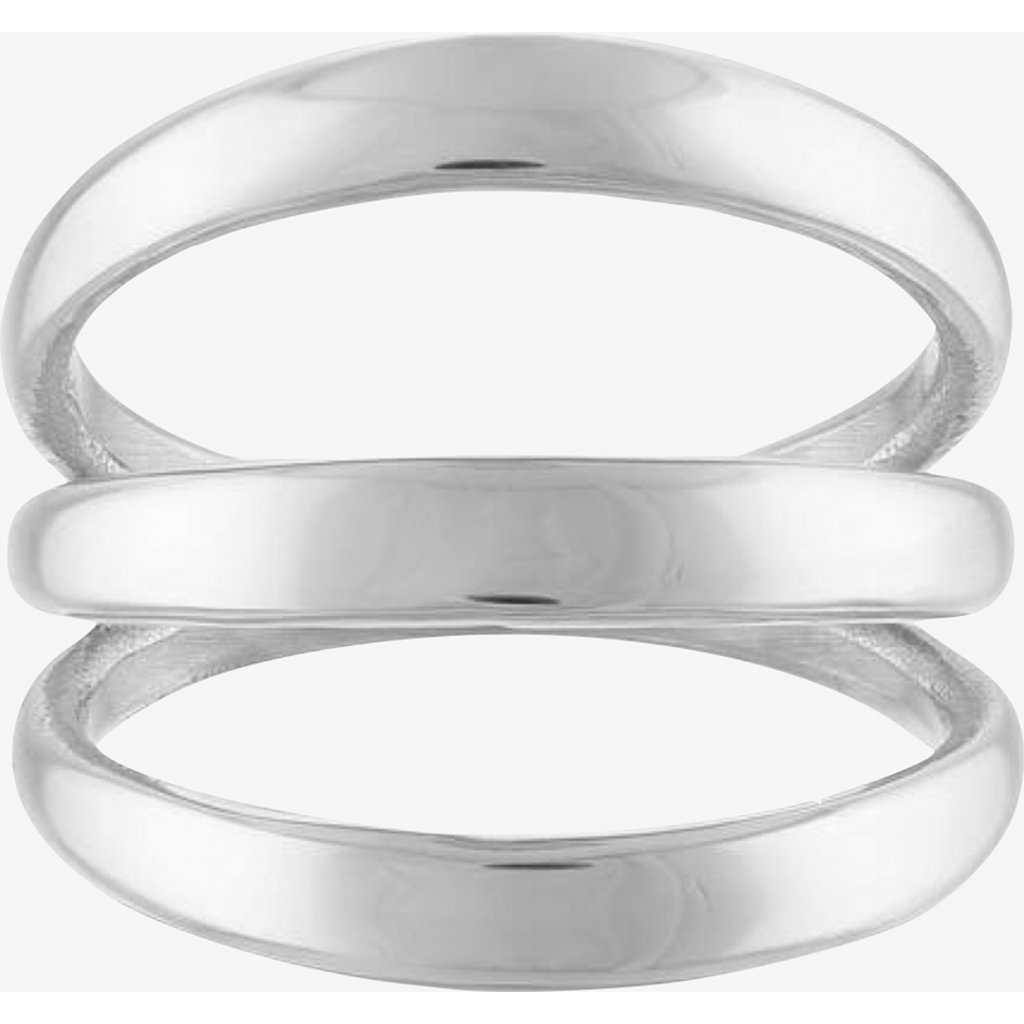 Shop Ben Oni Stacked Lines Ring In Silver