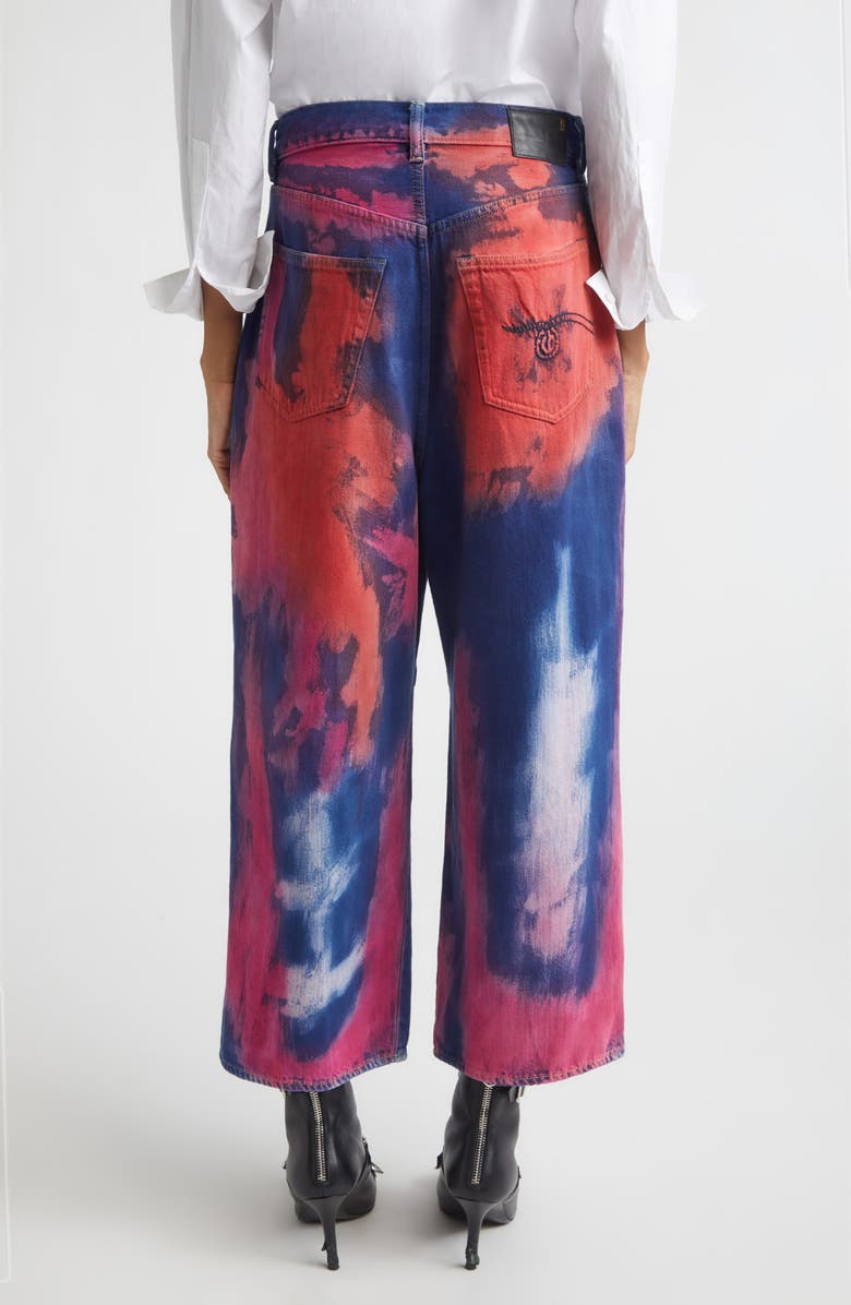 R13 Pleated Crop Wide Leg Jeans, Alternate, color, Blaze Rose