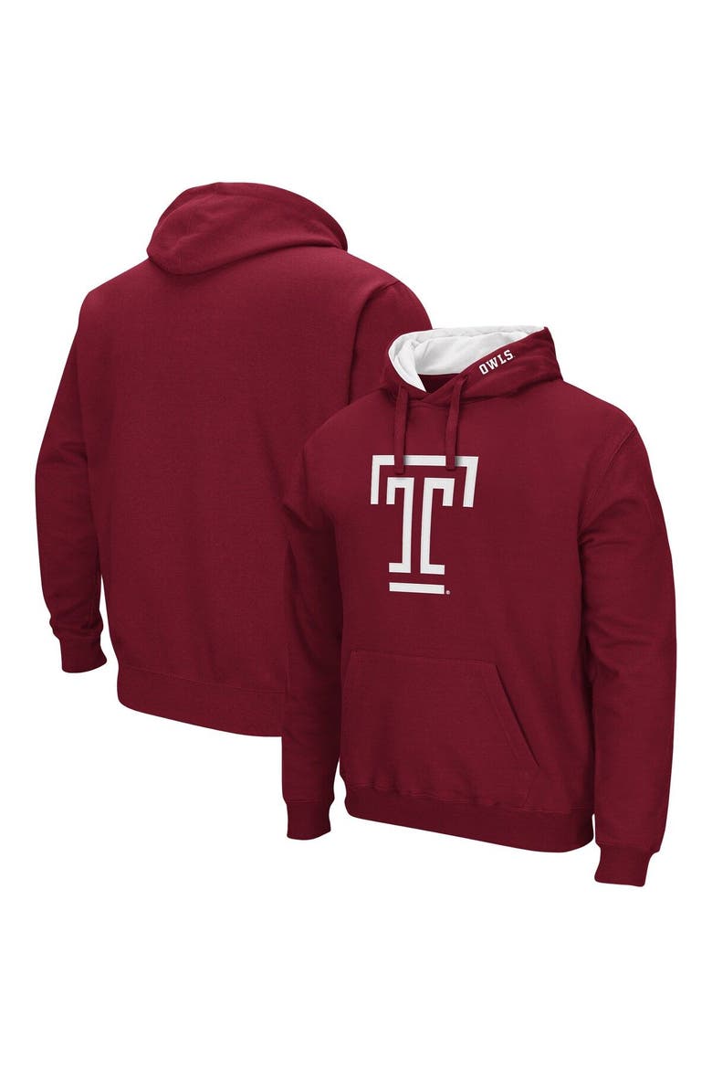 Men's Colosseum Cherry Temple Owls Arch and Logo Pullover Hoodie, Main, color, Garnet