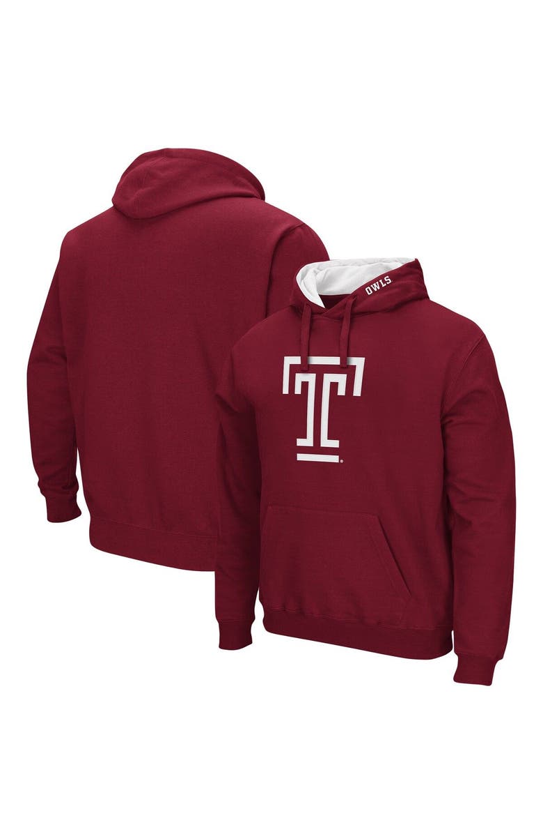 COLOSSEUM Men's Colosseum Cherry Temple Owls Arch and Logo Pullover Hoodie, Main, color, Garnet