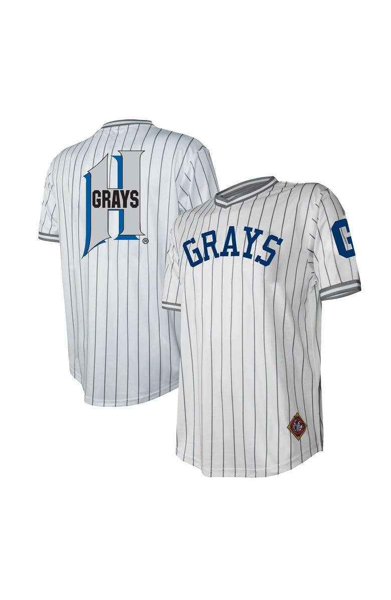 STITCHES Men's Stitches White Homestead Grays V-Neck Jersey, Alternate, color, White