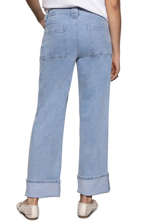 Shop Sanctuary Luna Exposed Button Relaxed Straight Leg Jeans In Blue Moon