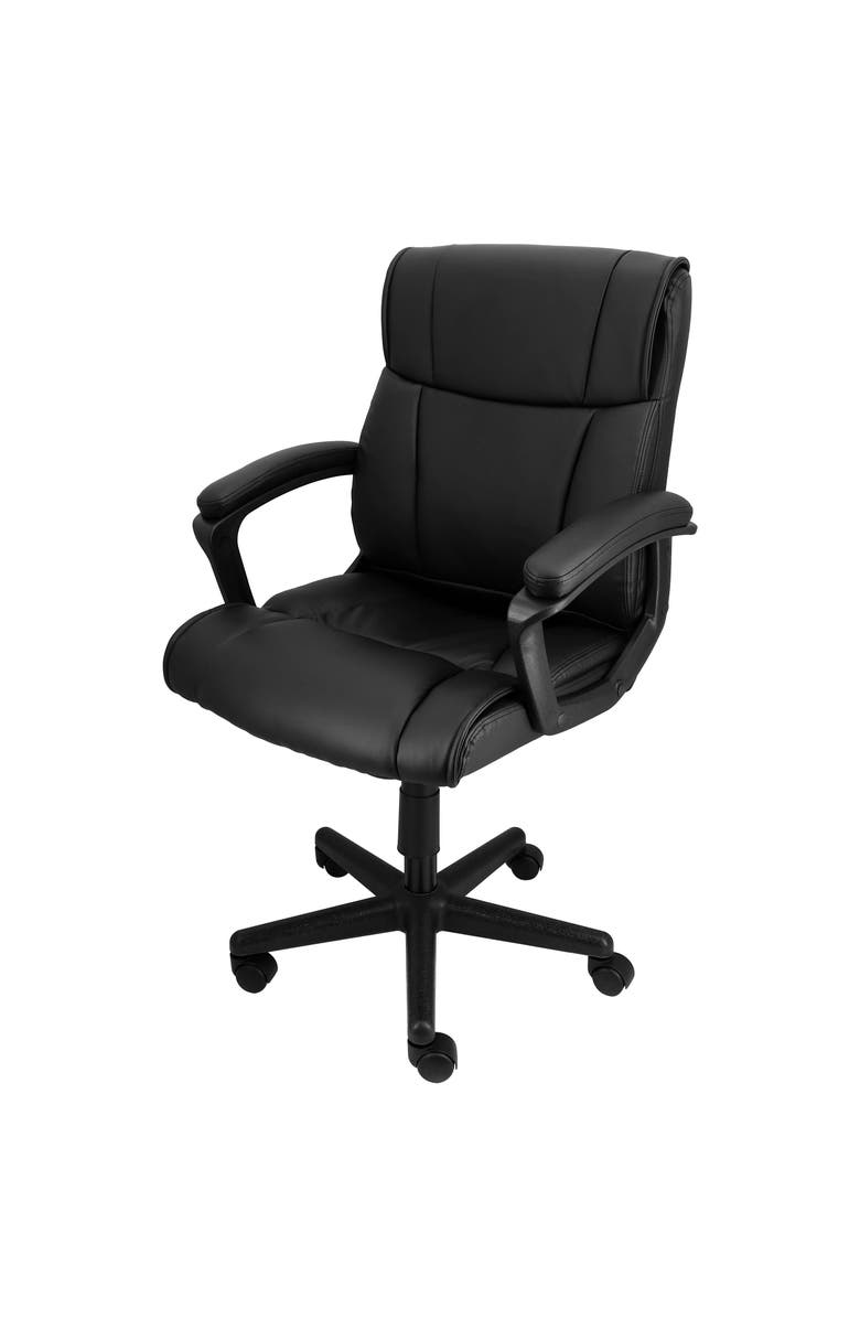 Elama Mid Back Rolling Adjustable Office Chair, Main, color, Black