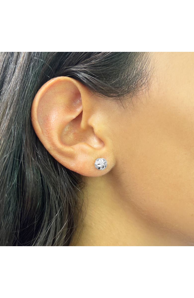 The Lovery Fine Jewelry Sparkle Cut Ball Stud Earrings, Alternate, color, White Gold